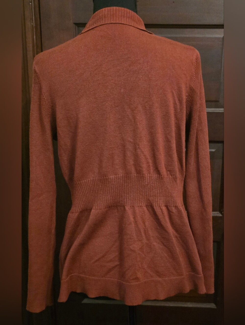 Faded Glory Open-Front Rust-Brown Cardigan - Picture 2 of 3